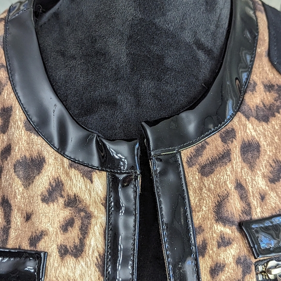 Chico's Animal Print and Patent Leather Jacket Size 1 - Picture 6 of 11